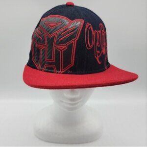 Transformers Optimus‎ Prime Hat Black and Red One Size Men's Snapback Cap